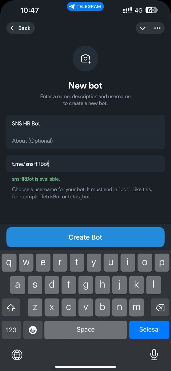 Choose a unique username ending in bot